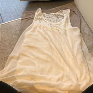 Crocheted top cream maternity tank top